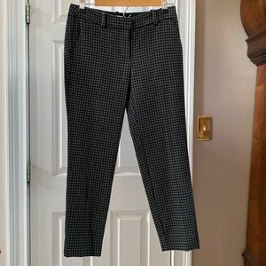 J Crew houndstooth pants, size 00, gray and black, ankle length